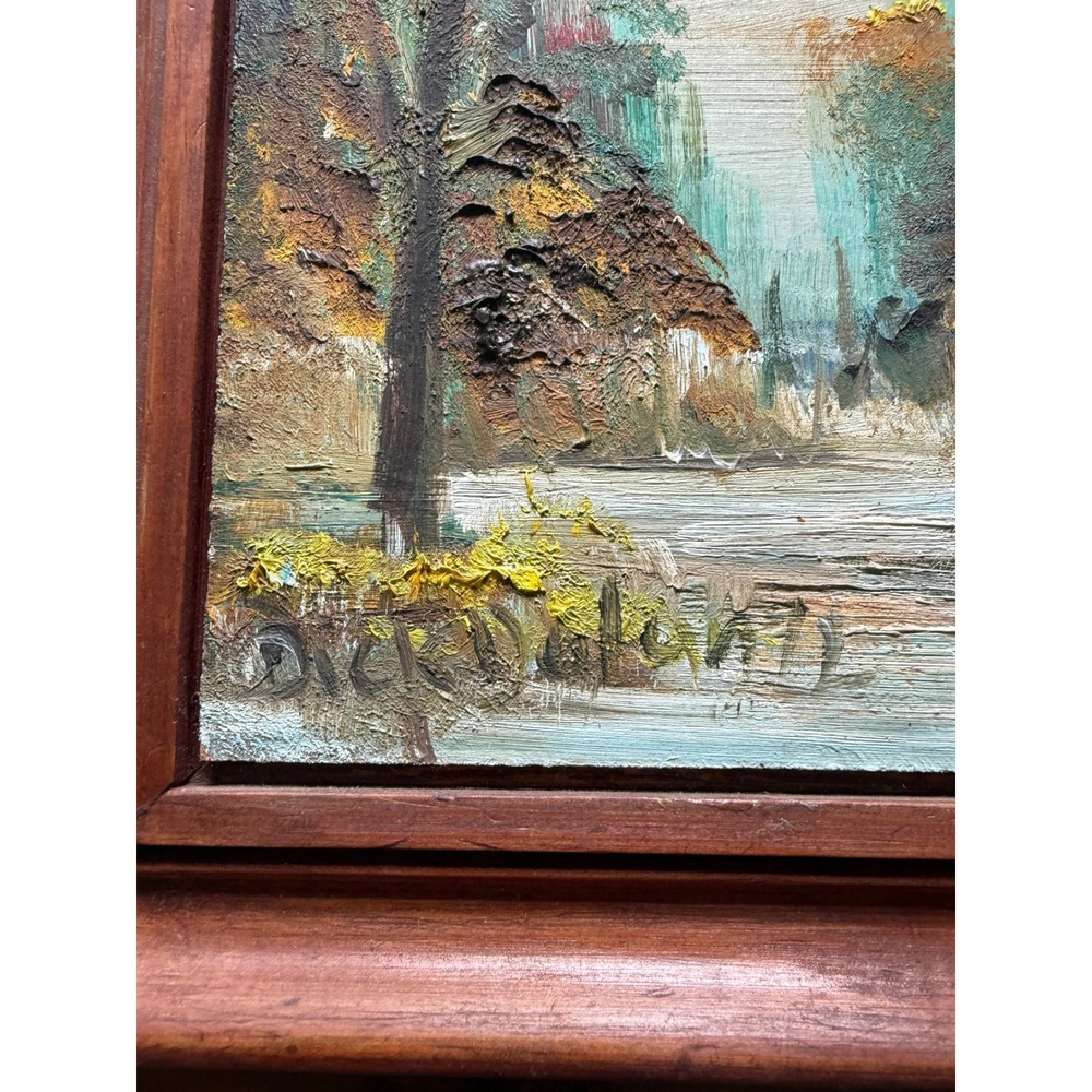 Dick Delanty Original Oil Painting Signed Landscape Forest Framed Impasto Art - Picture 2 of 7